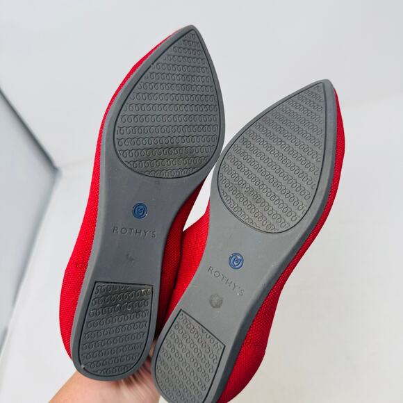 Rothy’s The Point Red Knit Flats Women’s Size 7.5 - Picture 10 of 13